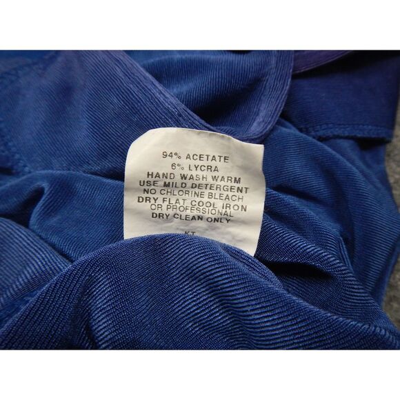 Vikki Vi Blouse Button-Up Plus Size‎ Top 2X Blue Red Elegant 3/4 Sleeve - Picture 6 of 11